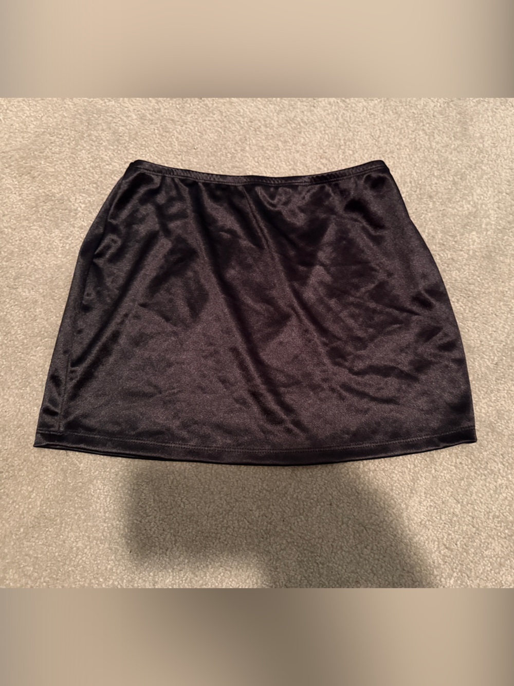 Classic Black Satin Mini Skirt - Women